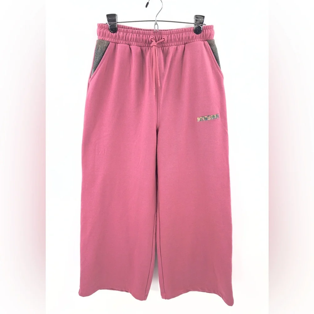 Missoni Wide Leg Sweatpants Womens Size Large Pink Lounge Comfy Pink Luxury